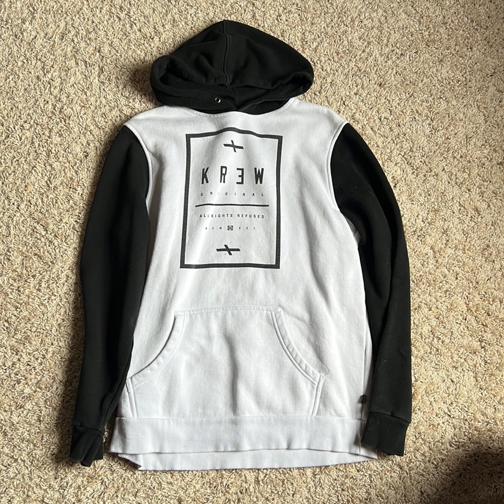 KR3W black and white hoodie SZ Medium